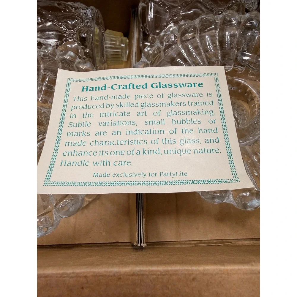 PartyLite Quilted Crystal Pair Votive Candle Holders Retired P9246 Taper Candle